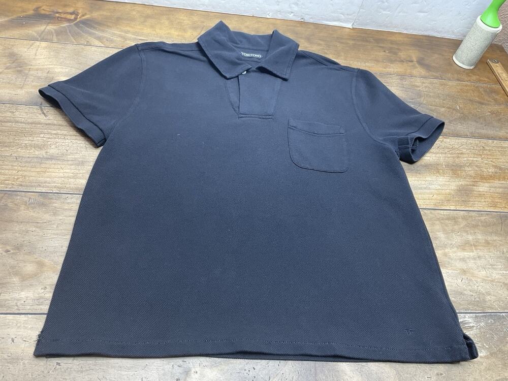 Tom Ford Men’s Black Polo Shirt Size 52 Large Short Sleeve